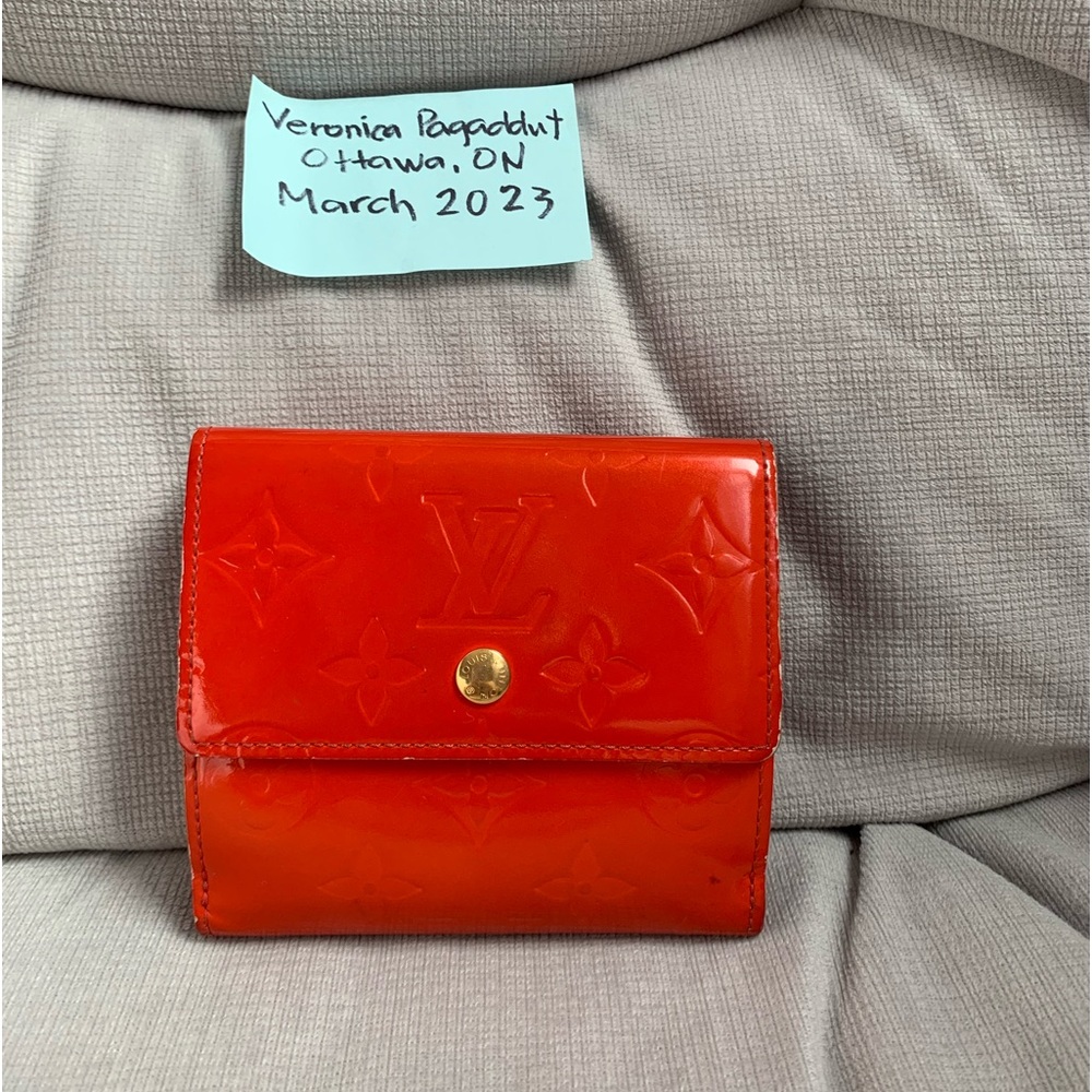 Louis Vuitton Red Patent Leather Compact Wallet